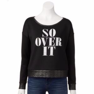 ROCK & REPUBLIC Sweatshirt Scuba Black Graphic L